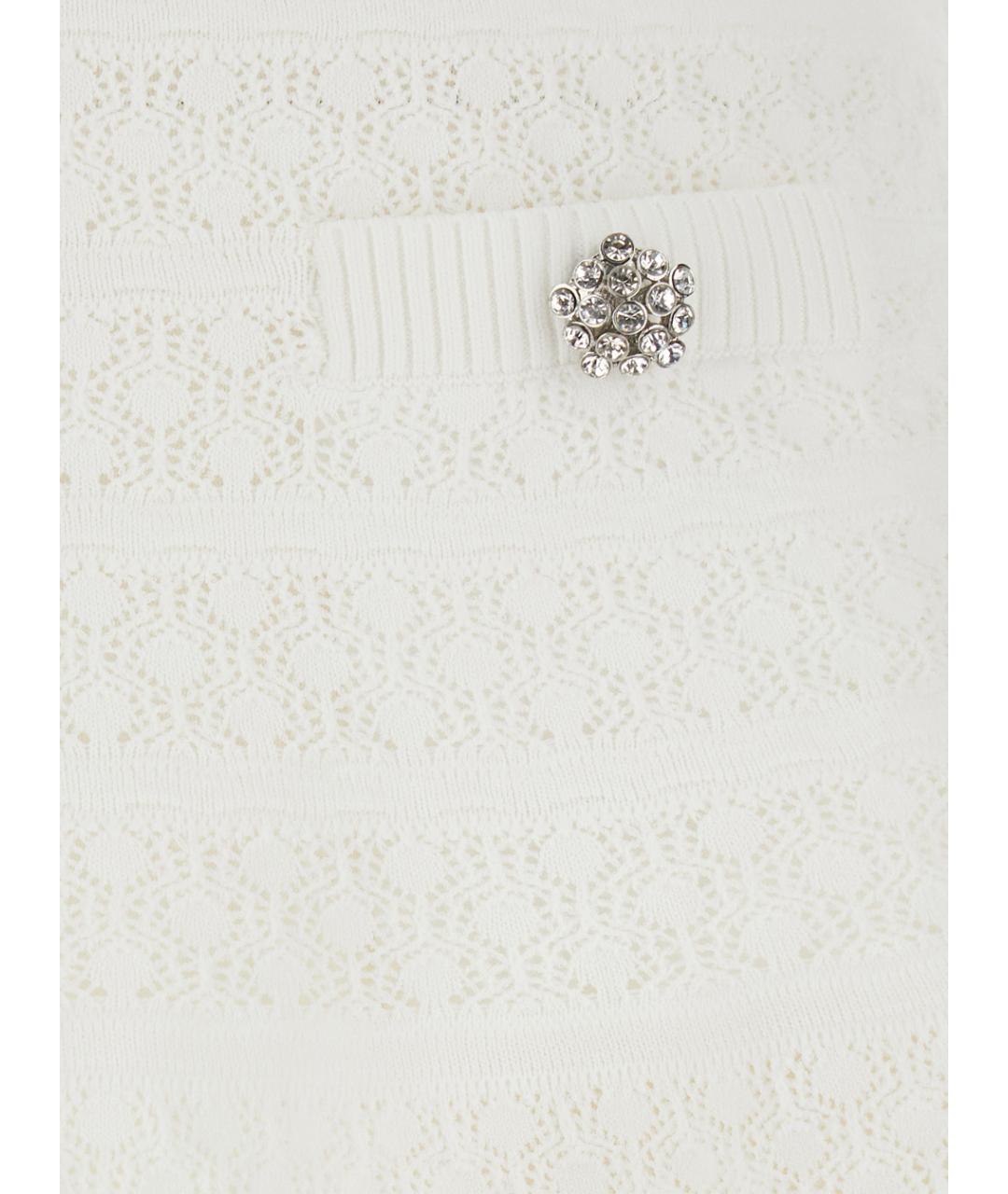 SELF-PORTRAIT Белая вискозная юбка мини, фото 3