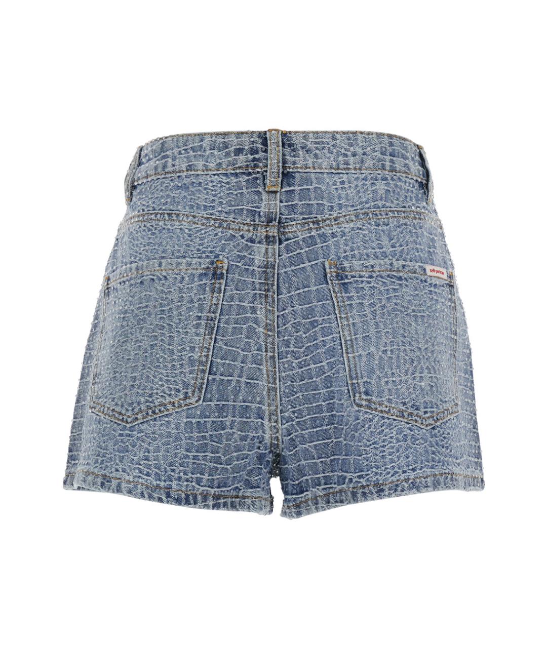 SELF-PORTRAIT Голубые хлопковые шорты, фото 2