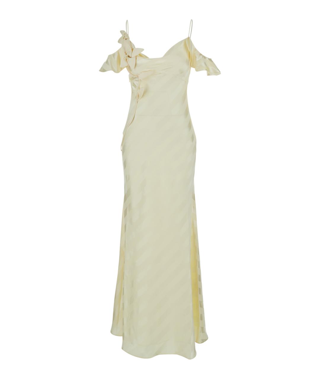 SELF-PORTRAIT Желтое шелковое коктейльное платье, фото 1