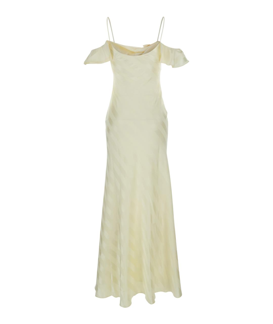 SELF-PORTRAIT Желтое шелковое коктейльное платье, фото 2