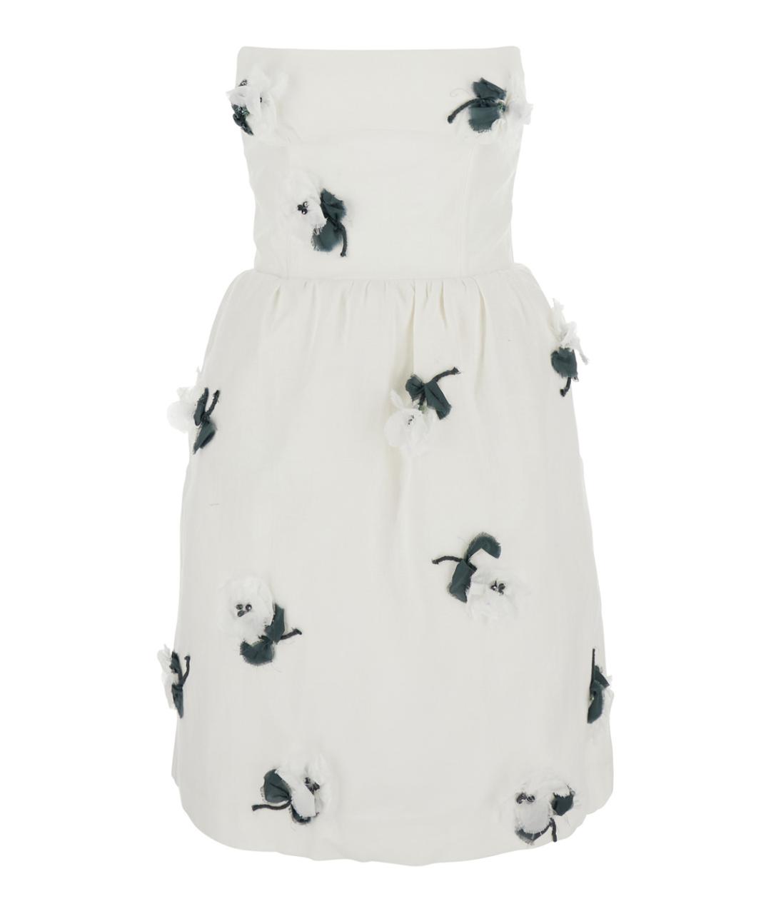 SHUSHU/TONG Белое льняное повседневное платье, фото 1