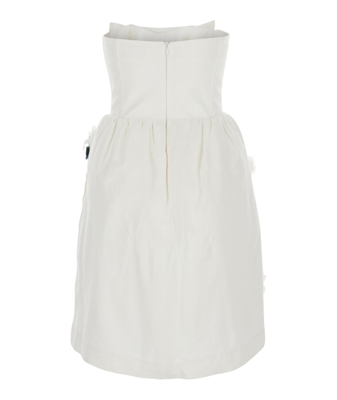 SHUSHU/TONG Белое льняное повседневное платье, фото 2