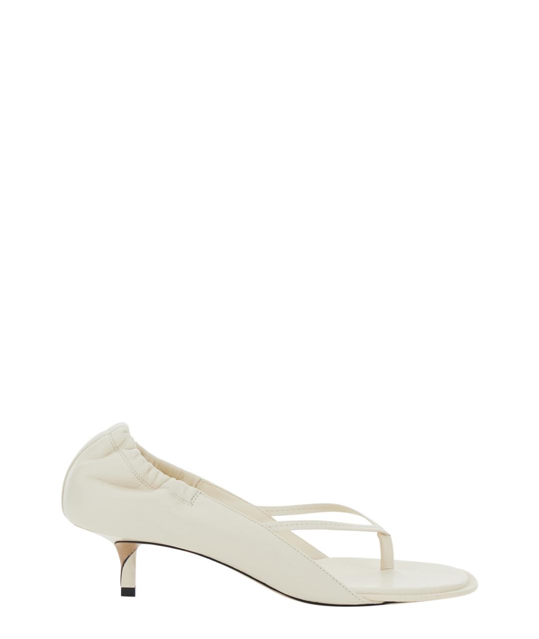 JACQUEMUS Белые кожаные босоножки, фото 1