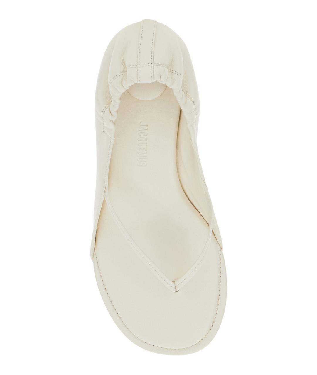 JACQUEMUS Белые кожаные босоножки, фото 4
