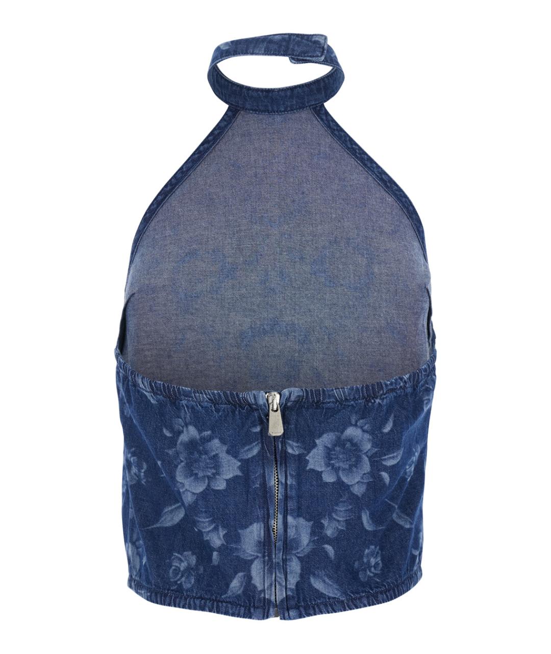 PINKO Синяя хлопковая майка, фото 2