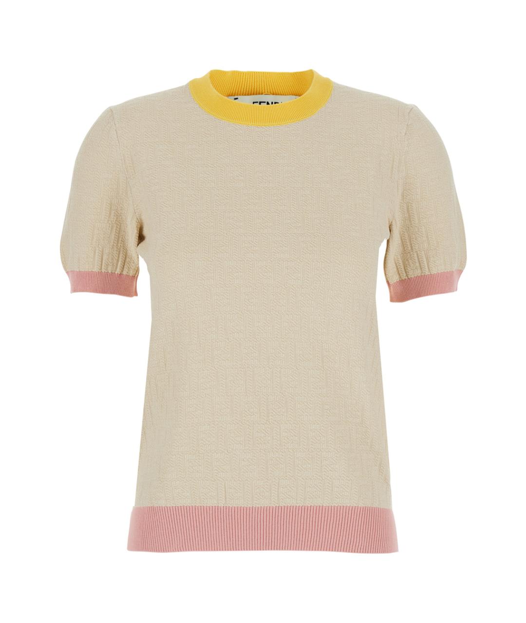 FENDI Бежевый хлопковый джемпер / свитер, фото 1