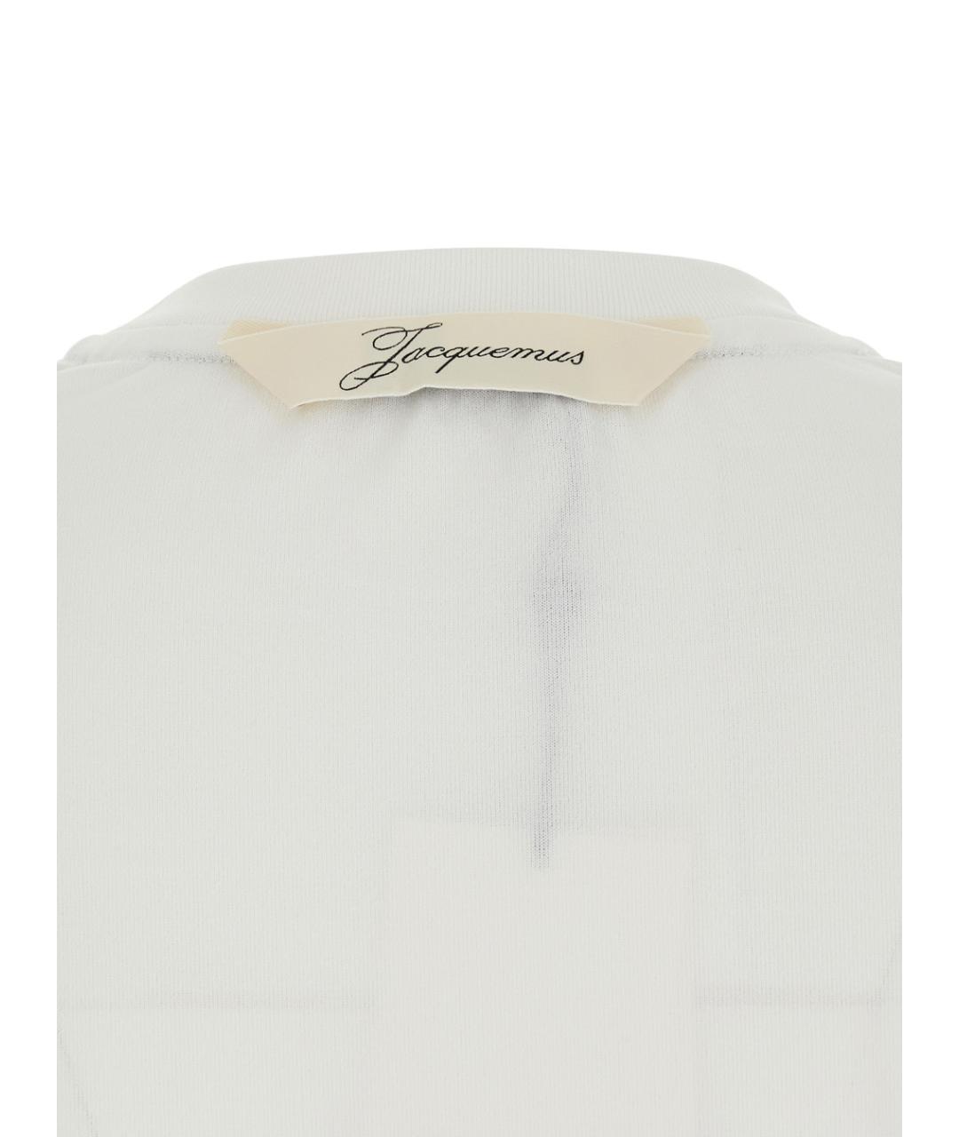JACQUEMUS Белая хлопковая футболка, фото 3
