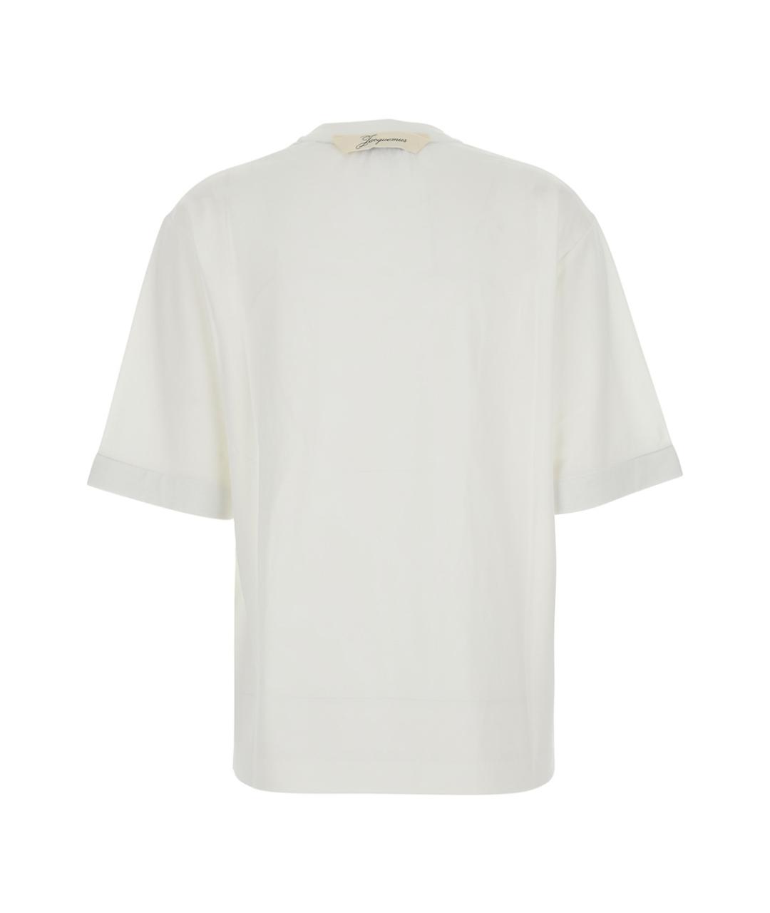 JACQUEMUS Белая хлопковая футболка, фото 2