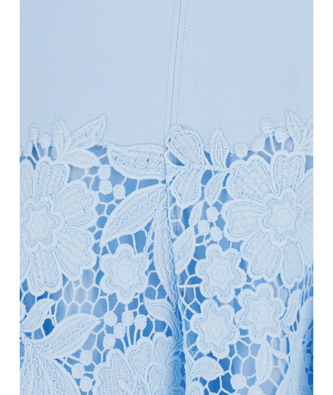 SELF-PORTRAIT Голубое креповое коктейльное платье, фото 3