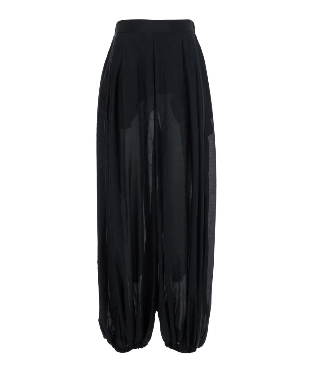 SEMICOUTURE Черные хлопковые прямые брюки, фото 1