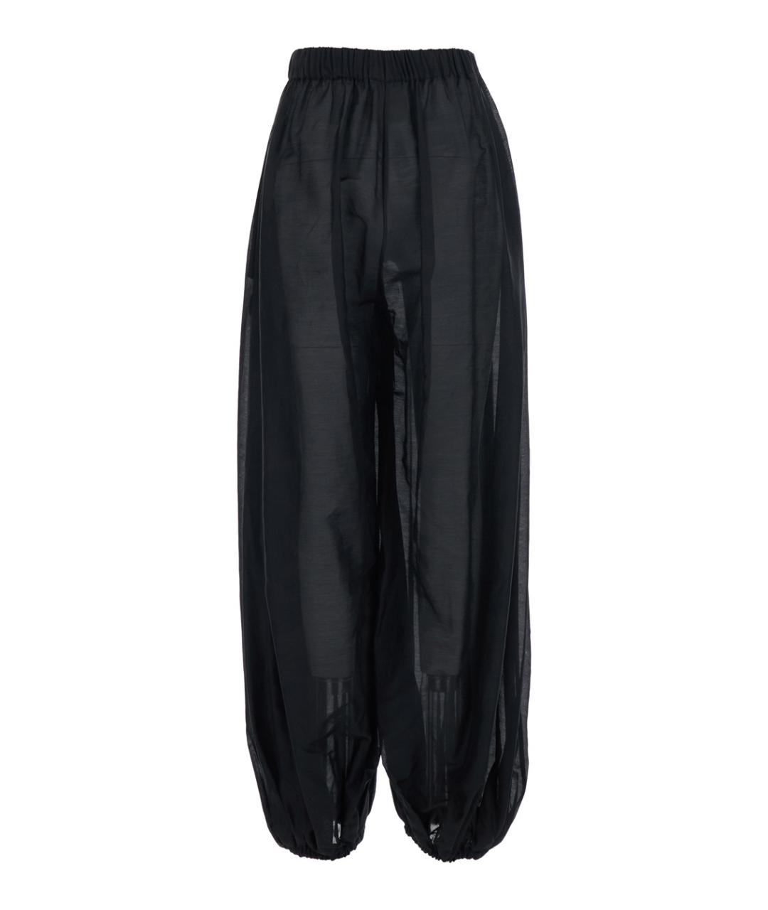 SEMICOUTURE Черные хлопковые прямые брюки, фото 2