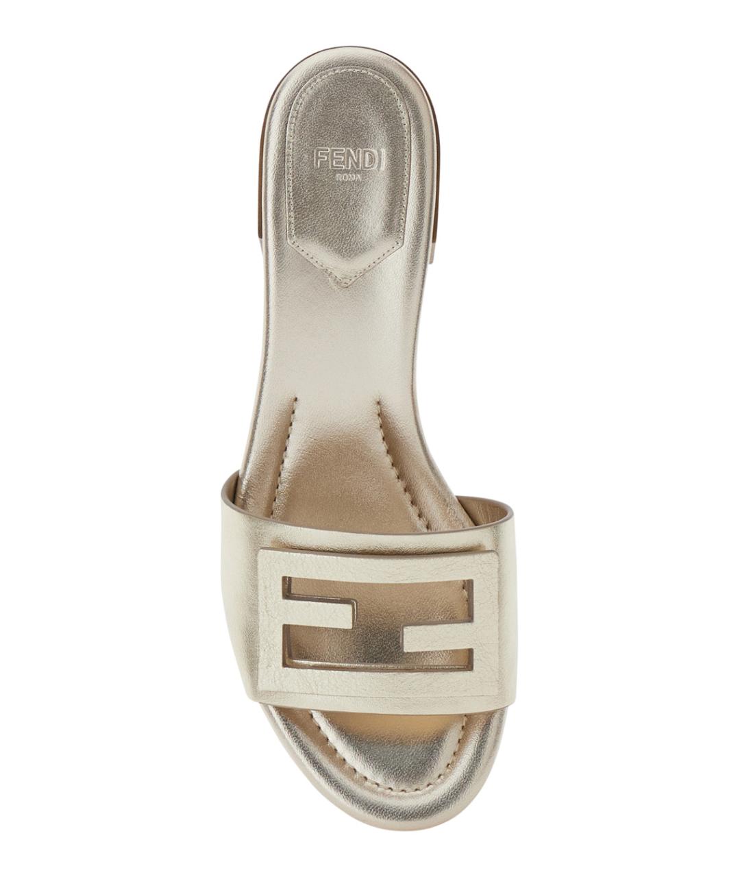 FENDI Мульти кожаные шлепанцы, фото 4