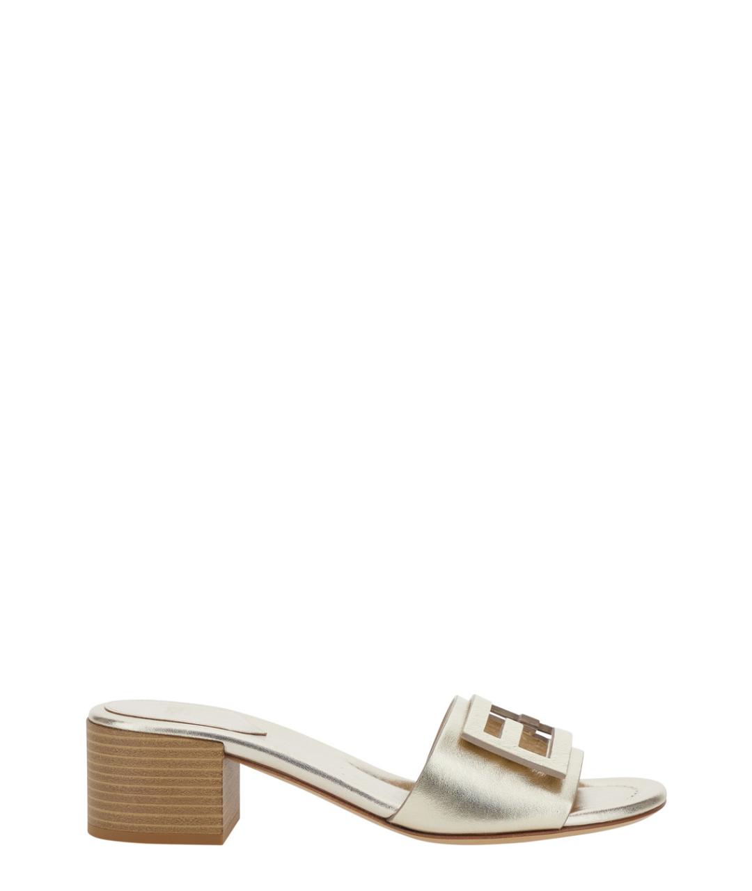 FENDI Мульти кожаные шлепанцы, фото 1