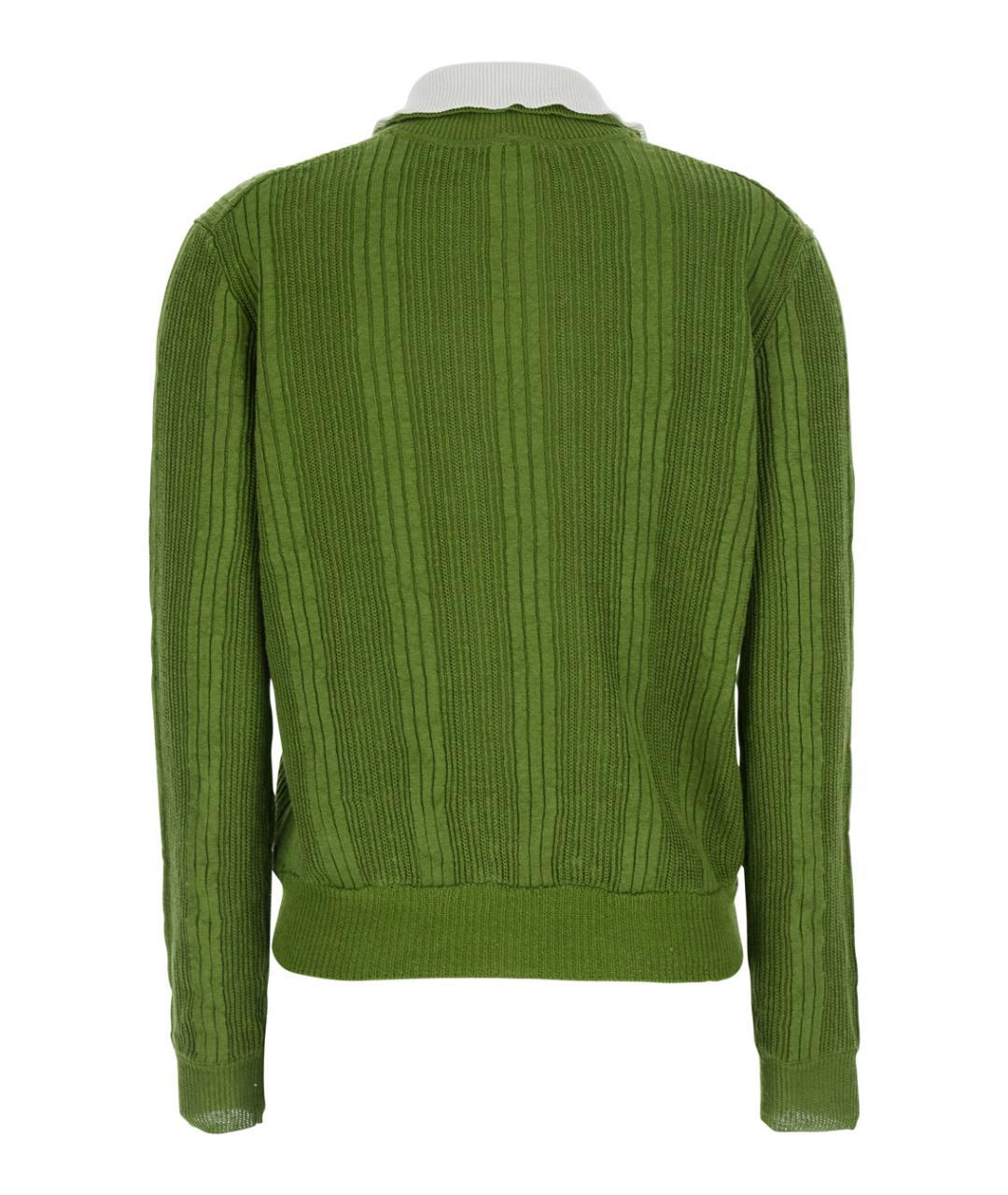 SHUSHU/TONG Зеленый льняной джемпер / свитер, фото 2