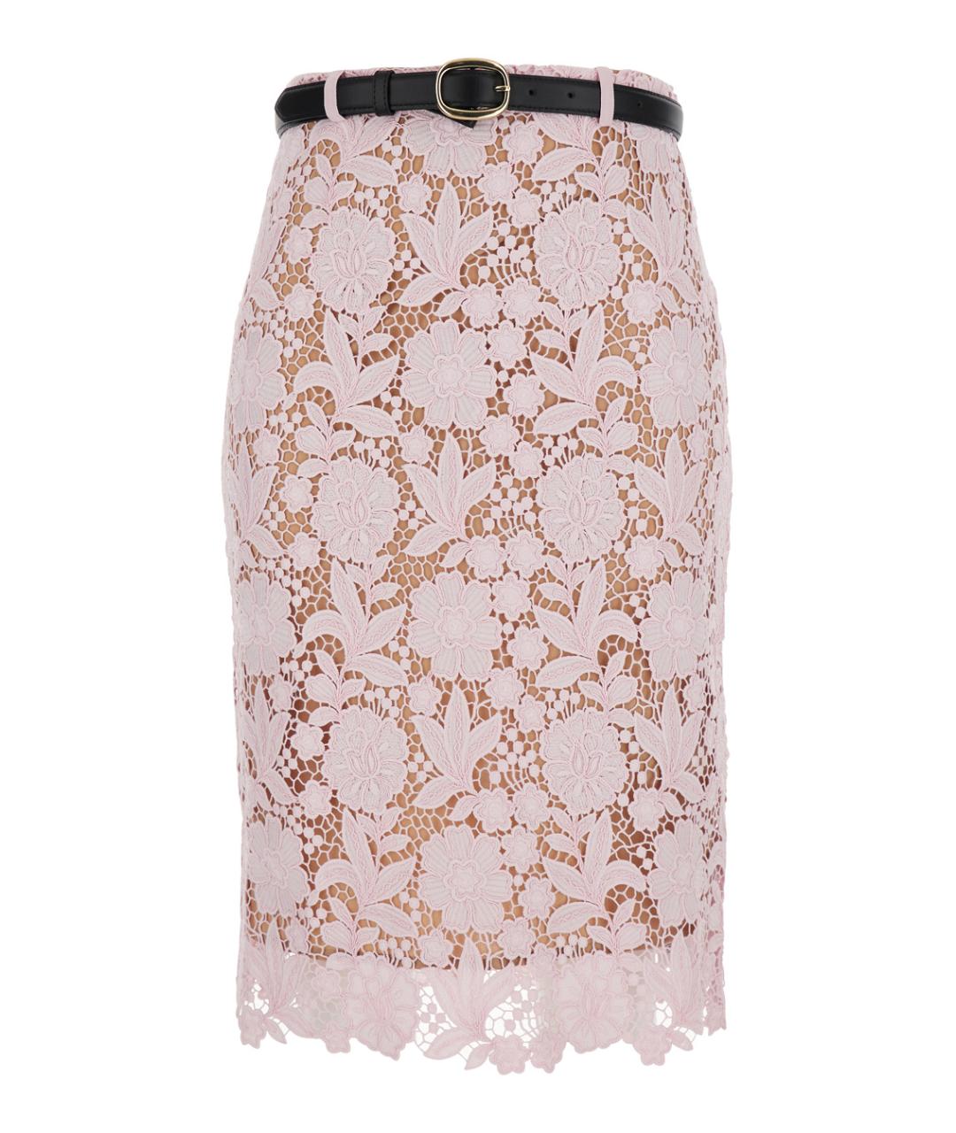 SELF-PORTRAIT Розовая юбка миди, фото 1