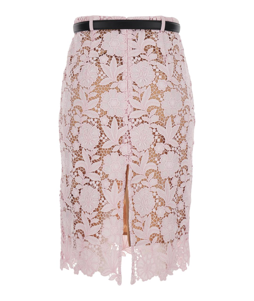SELF-PORTRAIT Розовая юбка миди, фото 2