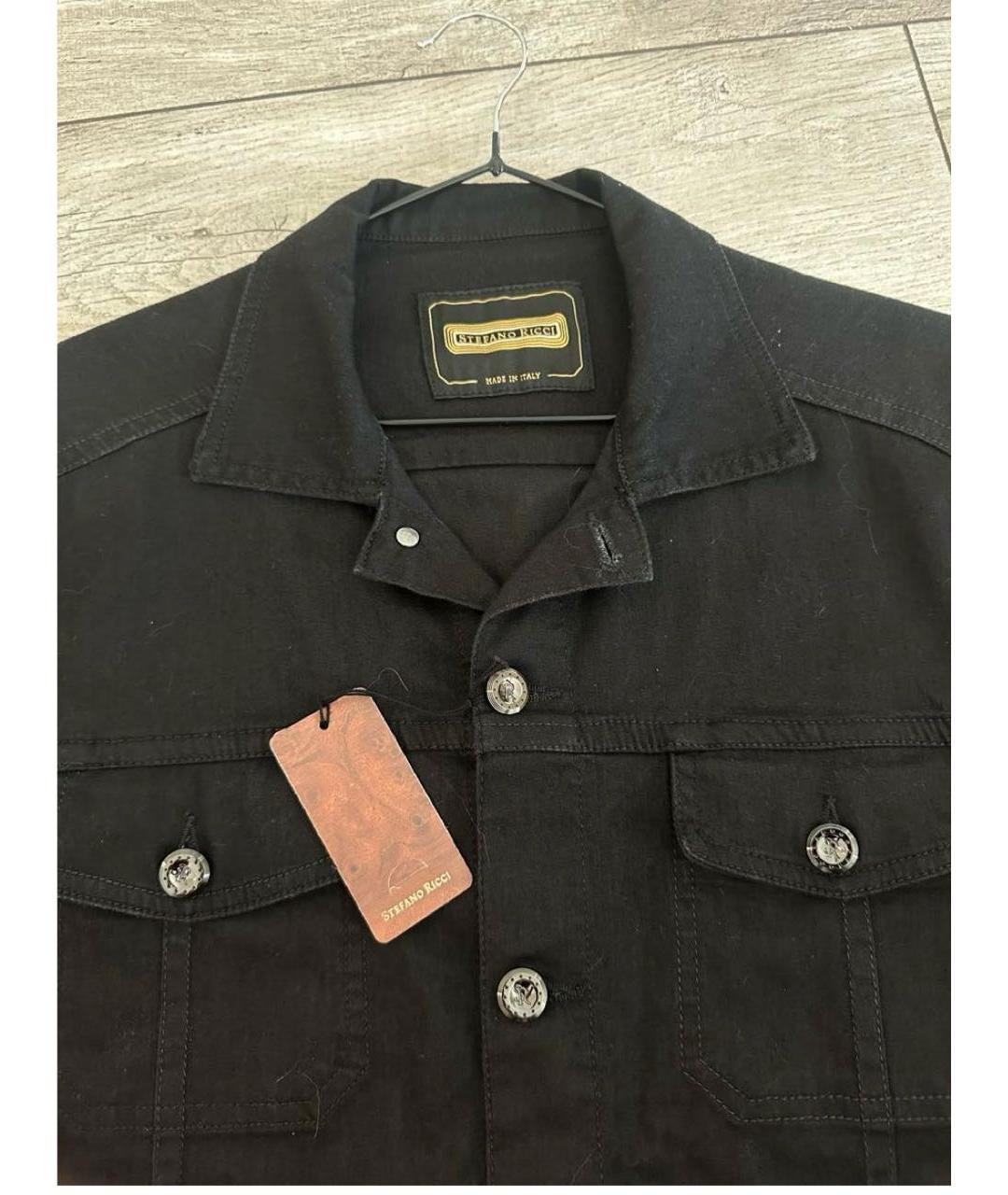 STEFANO RICCI Черная хлопковая куртка, фото 4