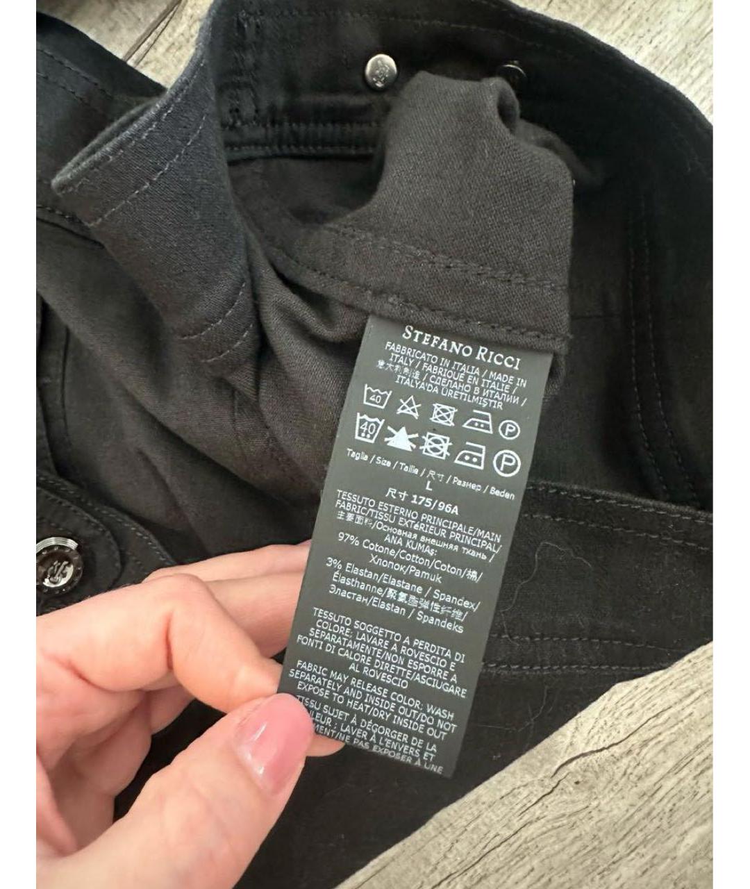 STEFANO RICCI Черная хлопковая куртка, фото 6