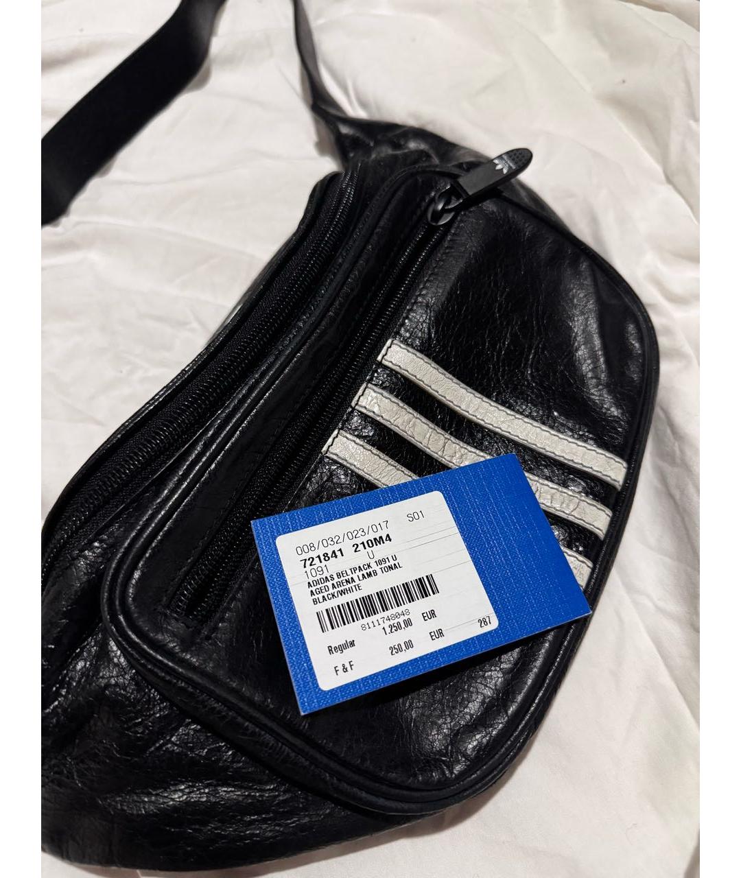 BALENCIAGA Черная кожаная поясная сумка, фото 2