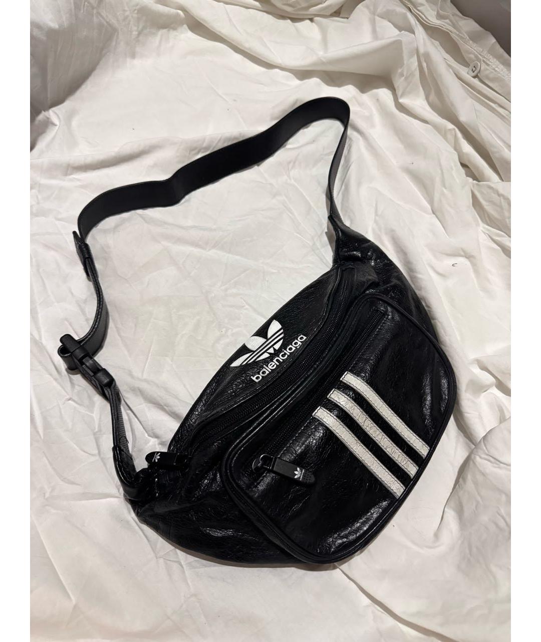 BALENCIAGA Черная кожаная поясная сумка, фото 9