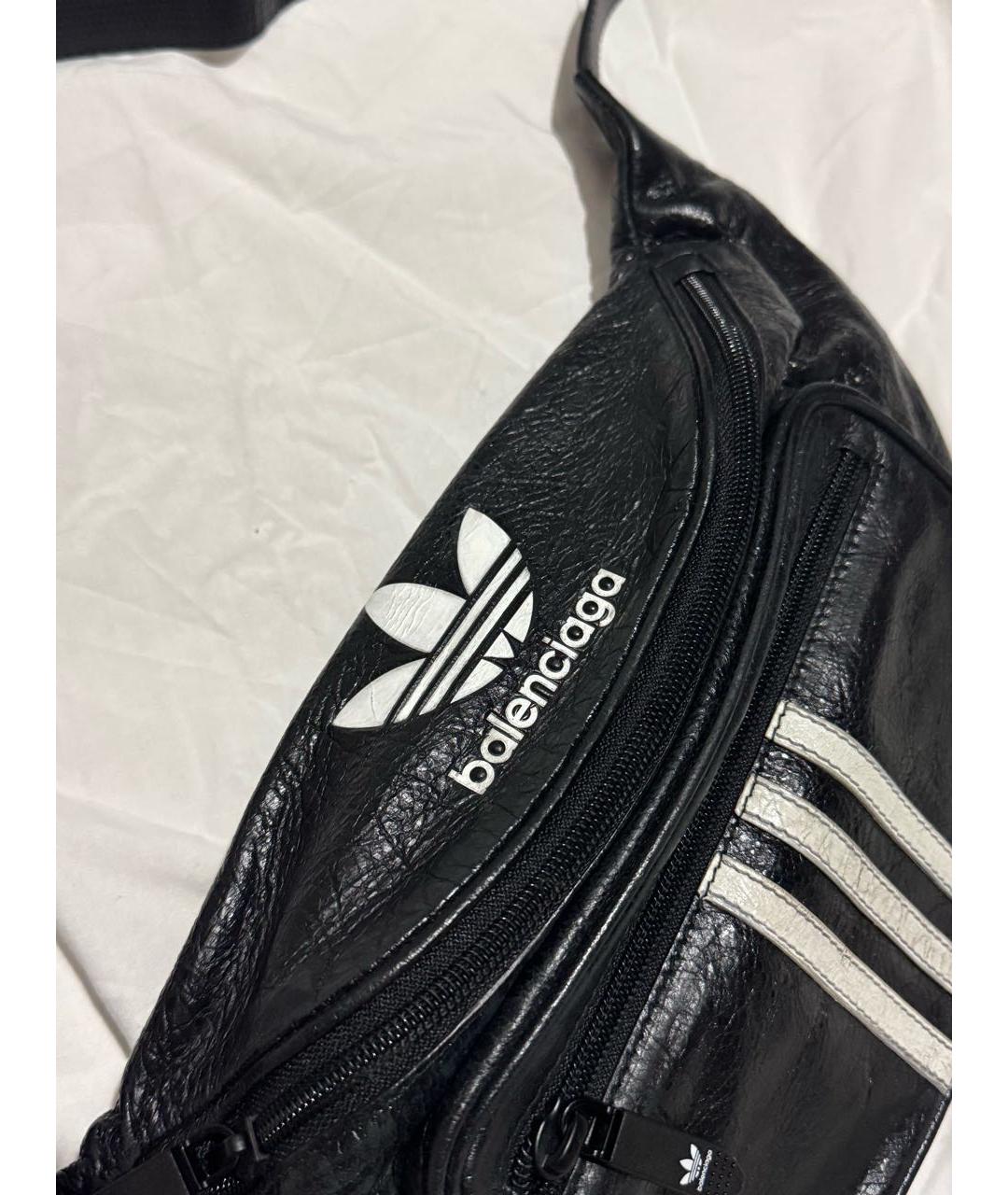 BALENCIAGA Черная кожаная поясная сумка, фото 3