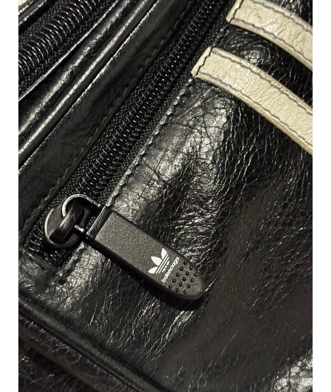 BALENCIAGA Черная кожаная поясная сумка, фото 4