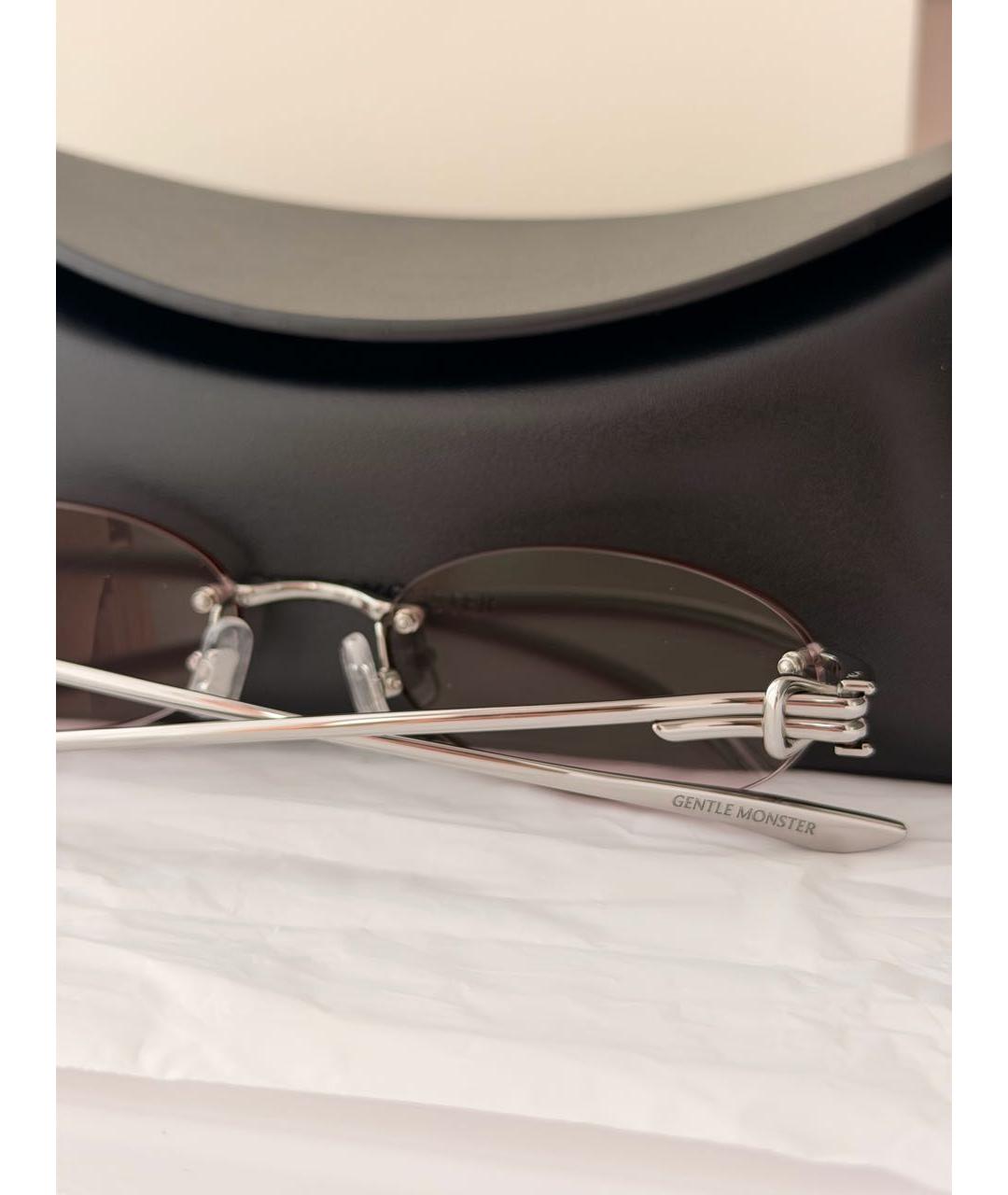 GENTLE MONSTER Серебряные металлические солнцезащитные очки, фото 5