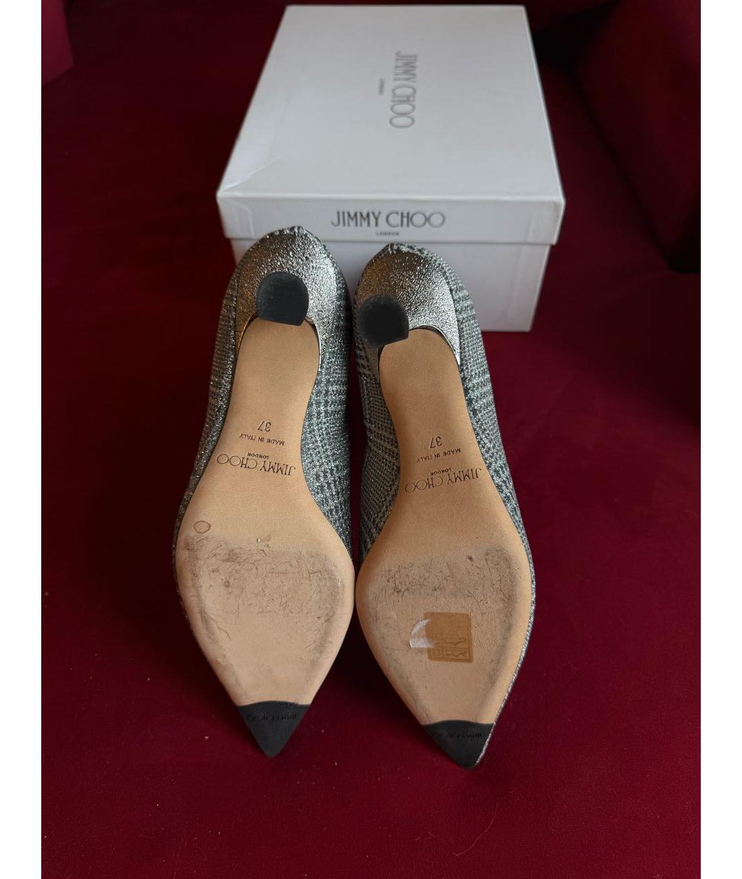 JIMMY CHOO Серебряные кожаные ботильоны, фото 5