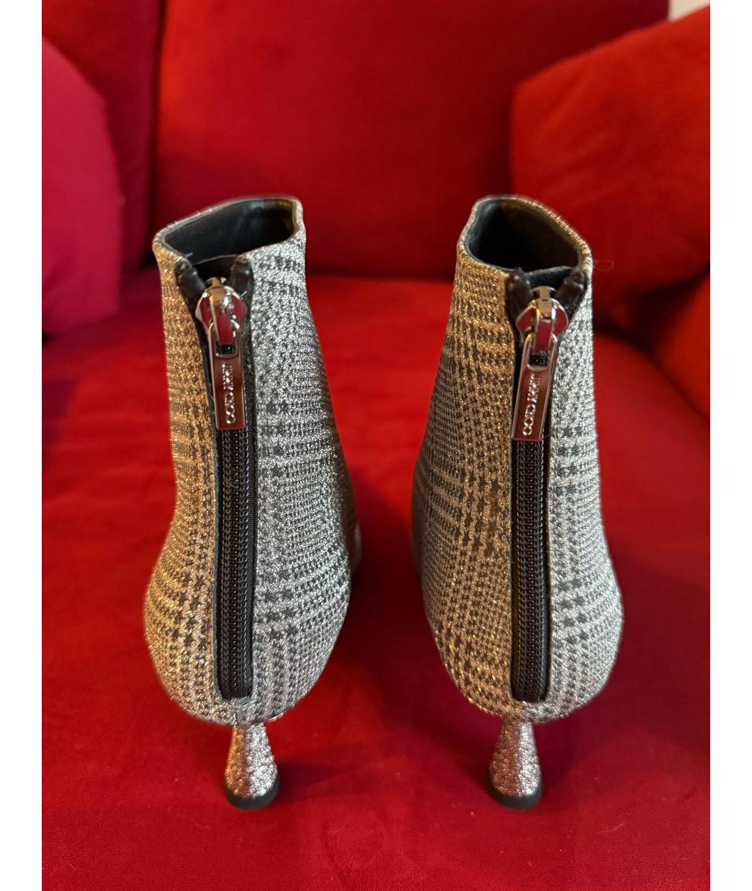 JIMMY CHOO Серебряные кожаные ботильоны, фото 4