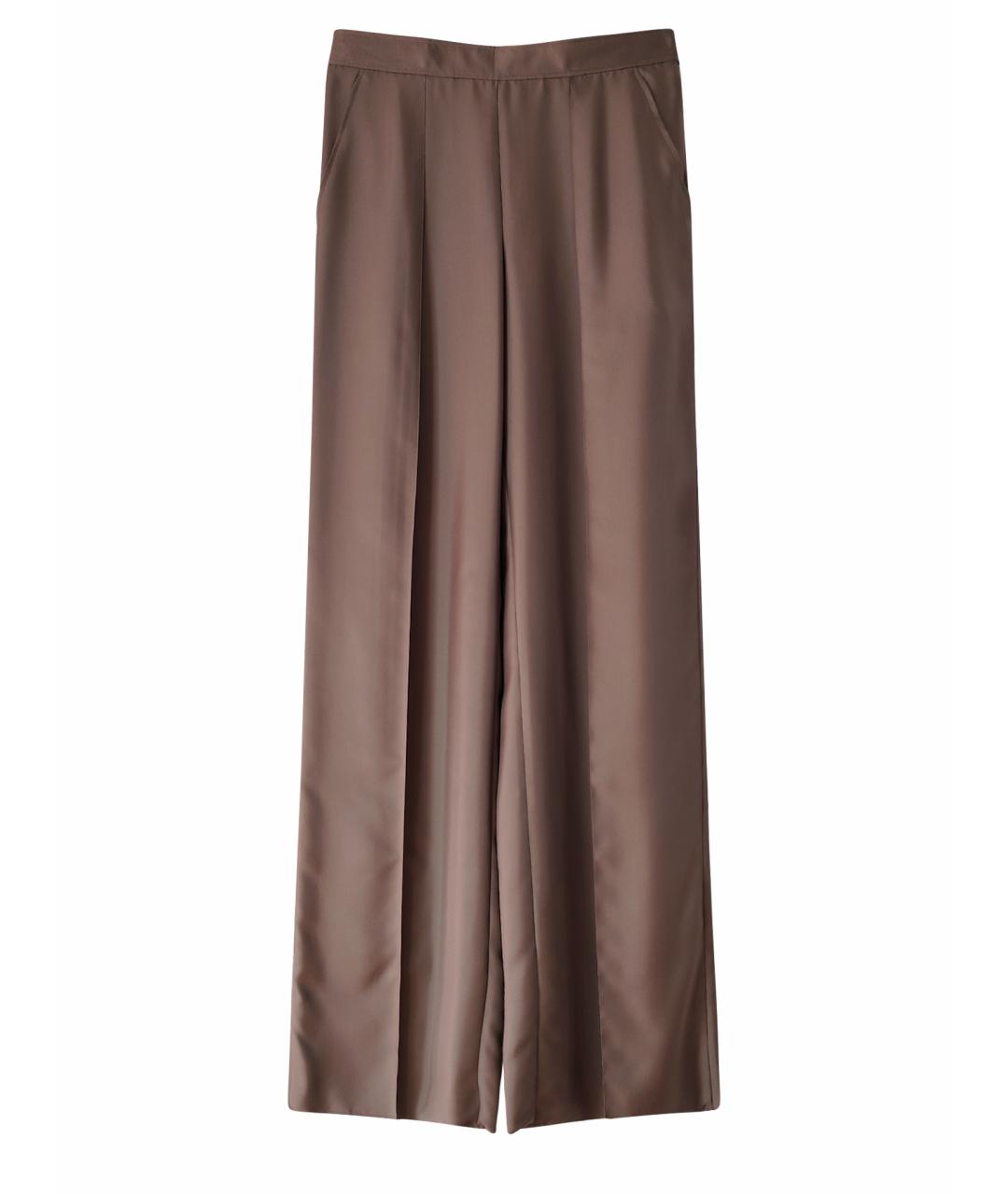HERMES Хаки шелковые брюки широкие, фото 1