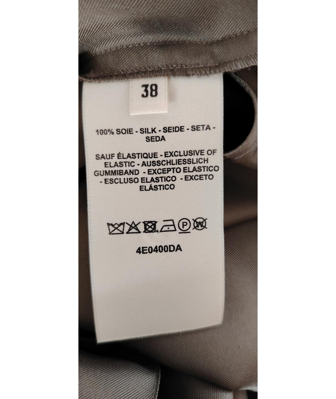 HERMES Хаки шелковые брюки широкие, фото 4