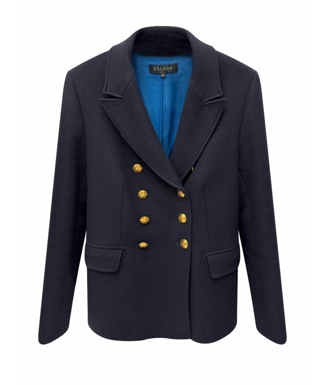 ESCADA Темно-синее шерстяное пальто, фото 1