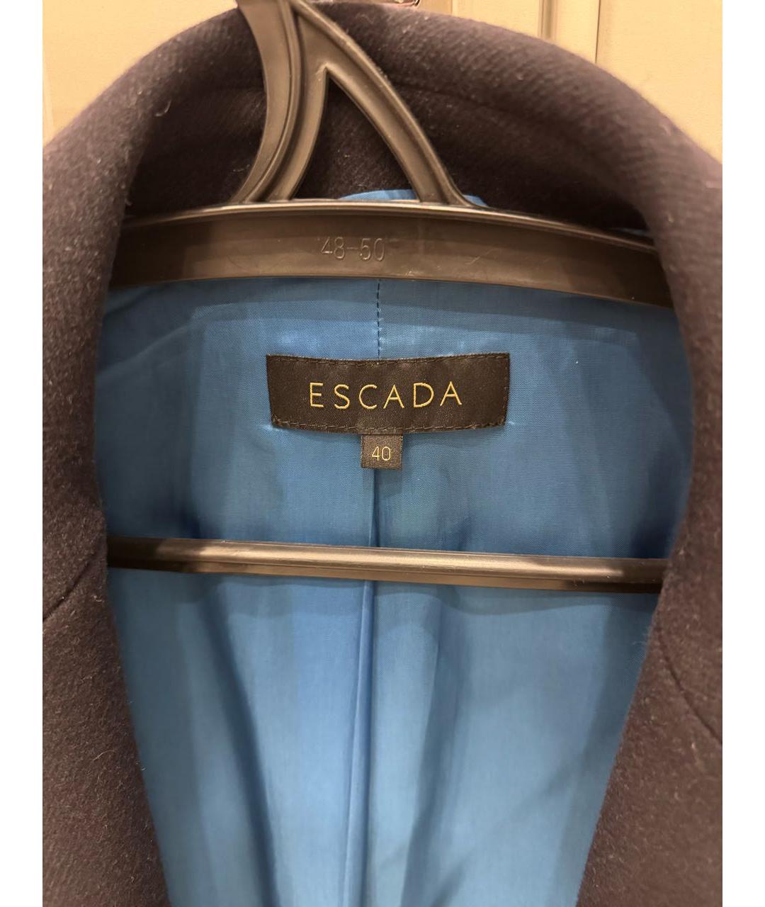 ESCADA Темно-синее шерстяное пальто, фото 3