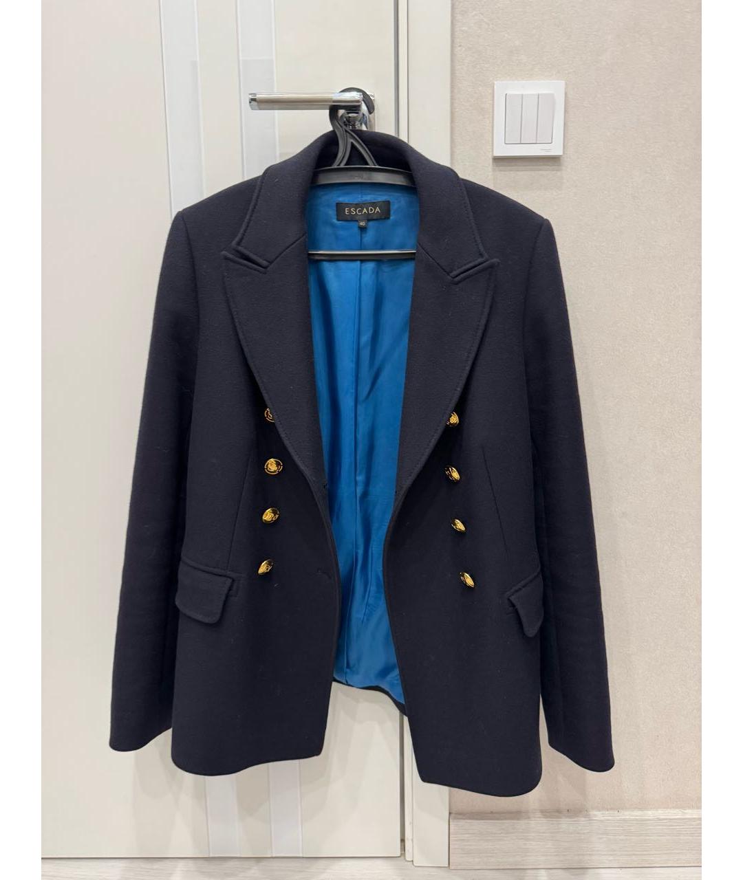 ESCADA Темно-синее шерстяное пальто, фото 4