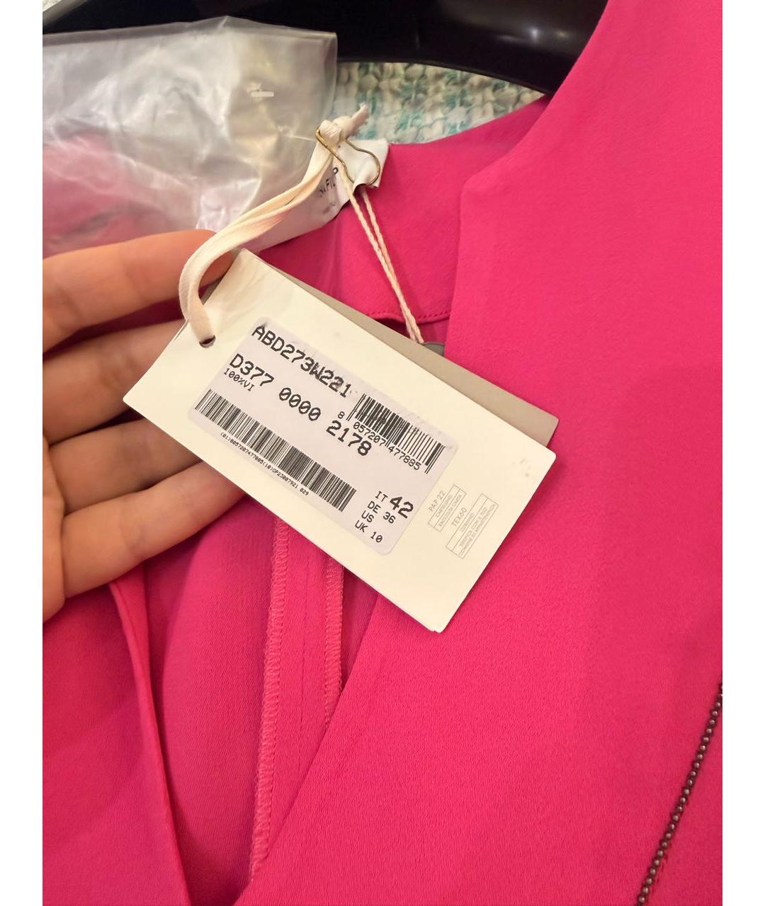 FABIANA FILIPPI Фуксия вискозное повседневное платье, фото 6