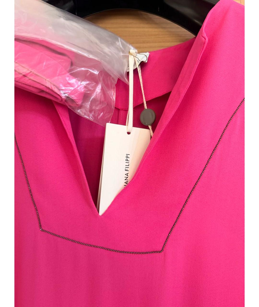 FABIANA FILIPPI Фуксия вискозное повседневное платье, фото 3
