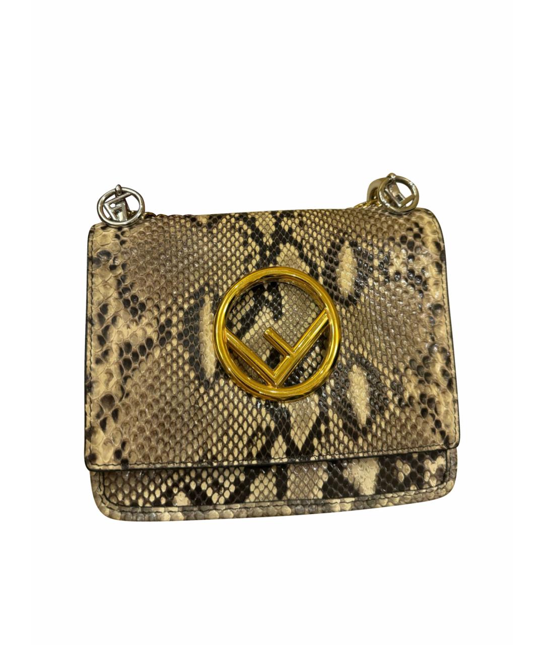 FENDI Серая сумка через плечо из экзотической кожи, фото 9