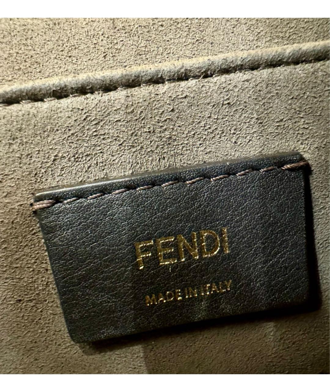 FENDI Серая сумка через плечо из экзотической кожи, фото 6