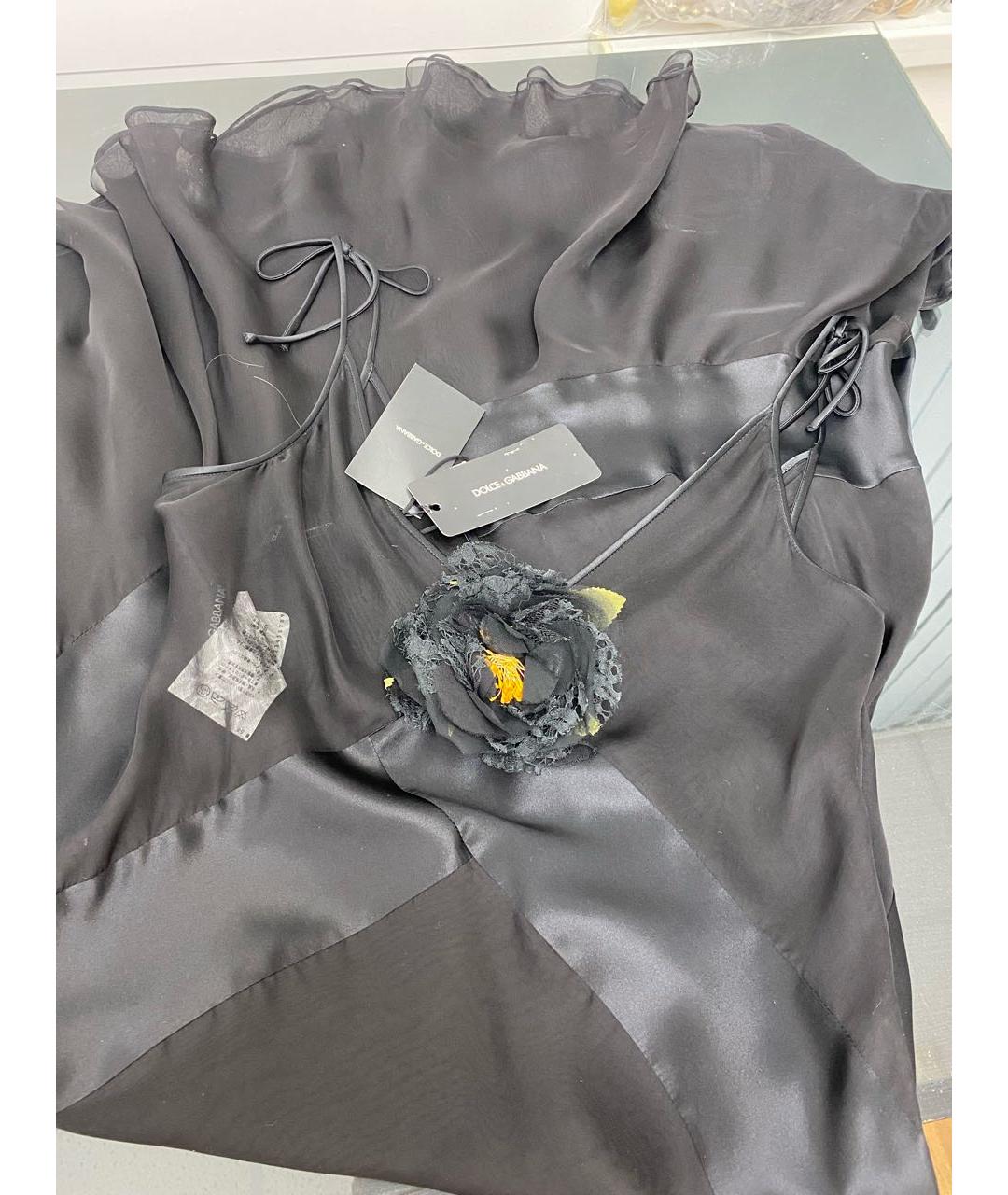 DOLCE&GABBANA Черное шелковое коктейльное платье, фото 3