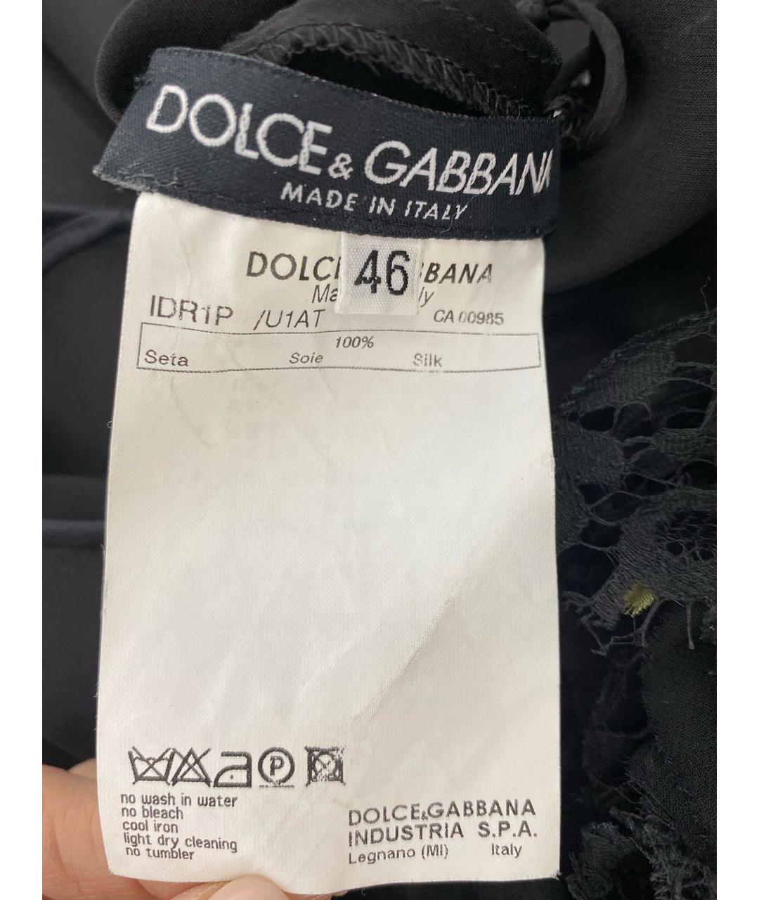 DOLCE&GABBANA Черное шелковое коктейльное платье, фото 6