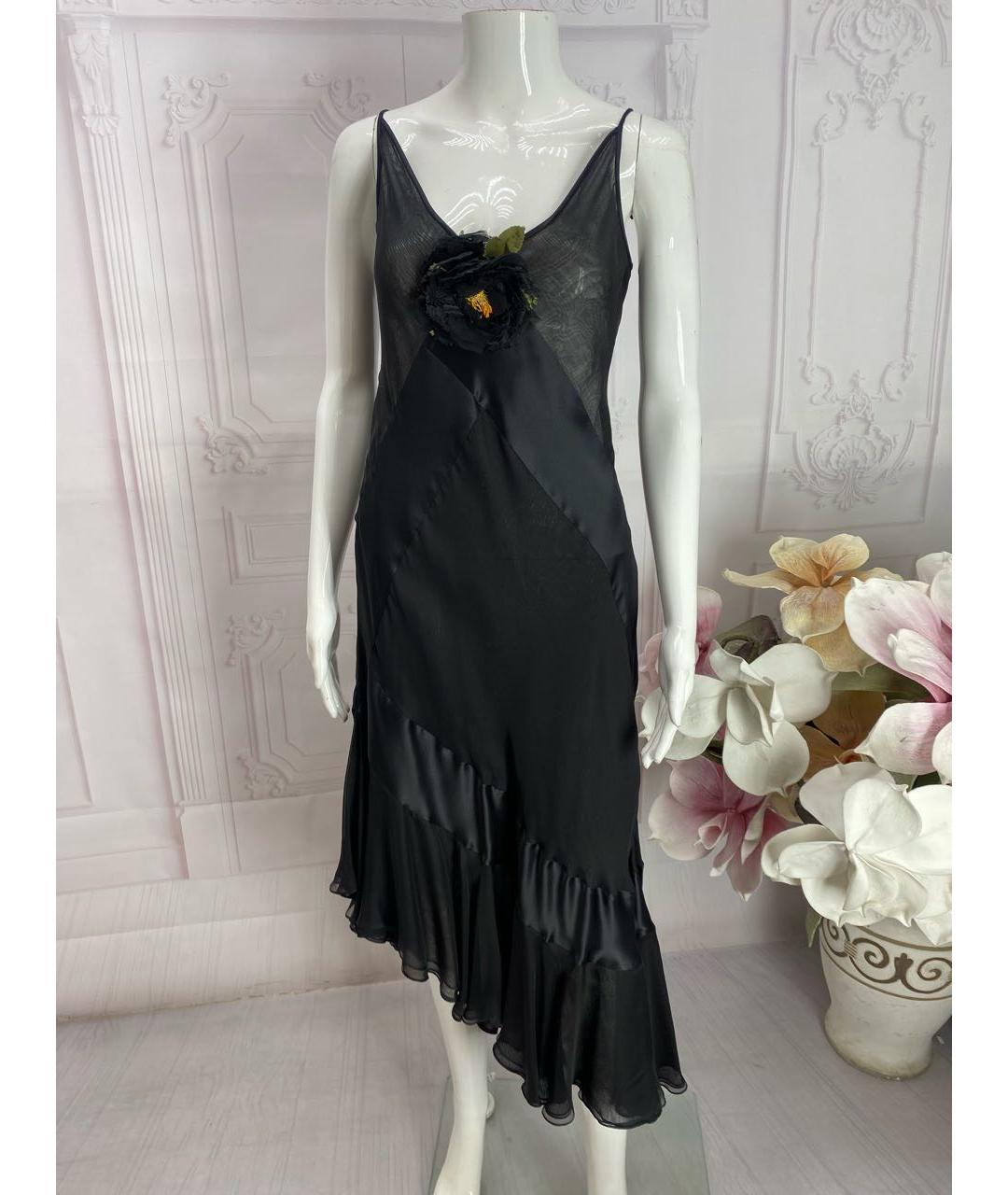 DOLCE&GABBANA Черное шелковое коктейльное платье, фото 5