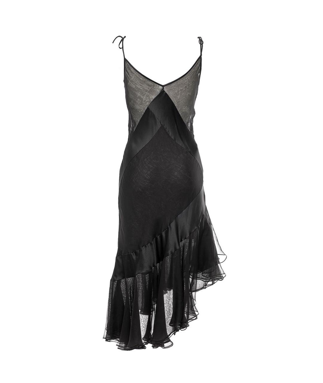 DOLCE&GABBANA Черное шелковое коктейльное платье, фото 2
