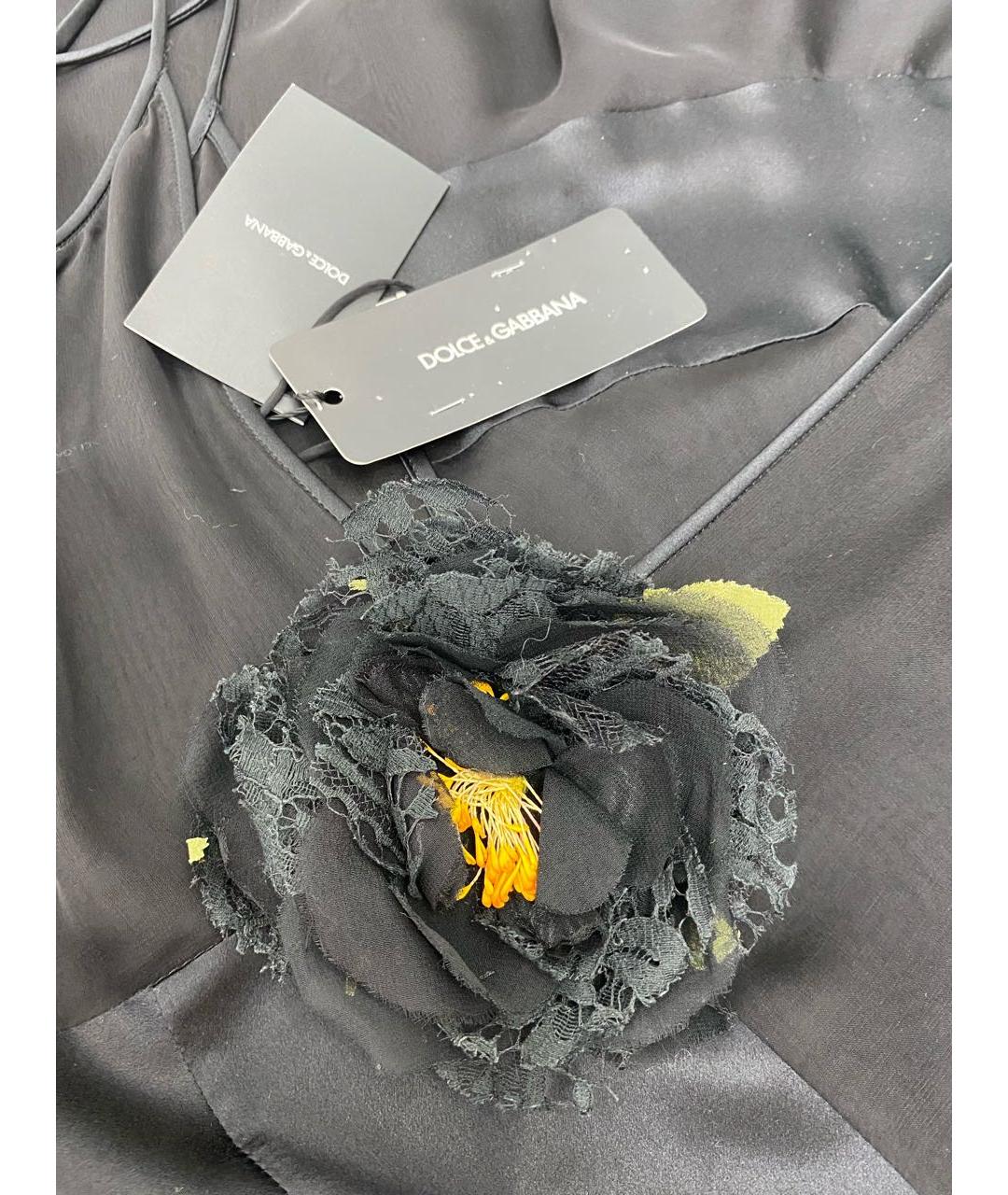 DOLCE&GABBANA Черное шелковое коктейльное платье, фото 4