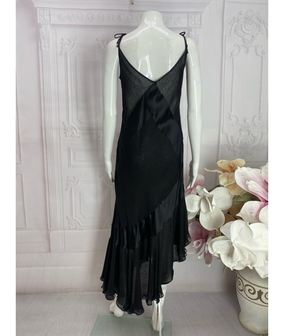 DOLCE&GABBANA Черное шелковое коктейльное платье, фото 7