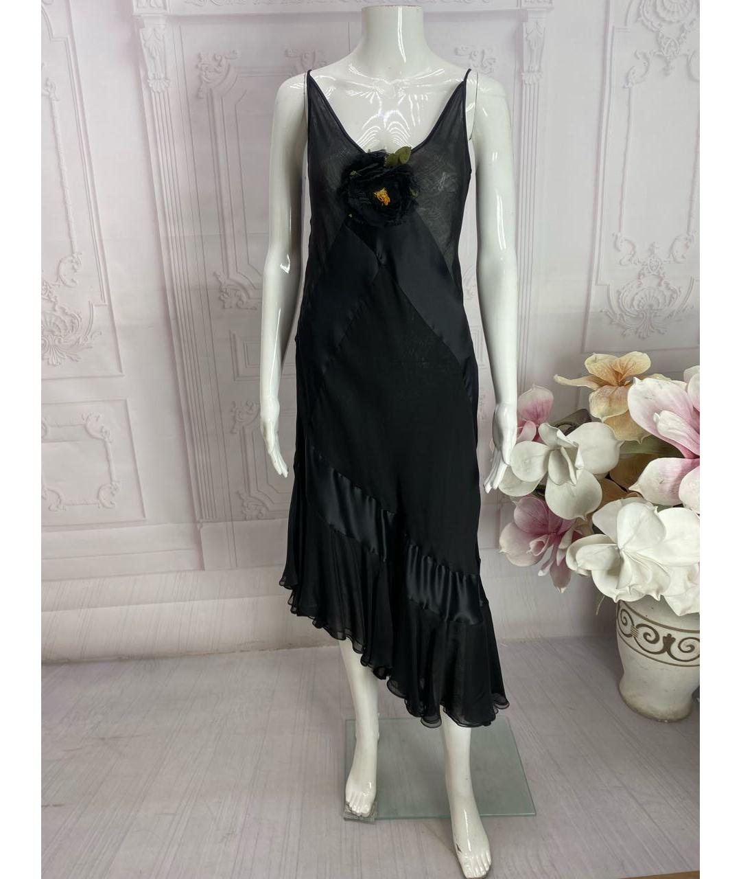 DOLCE&GABBANA Черное шелковое коктейльное платье, фото 8