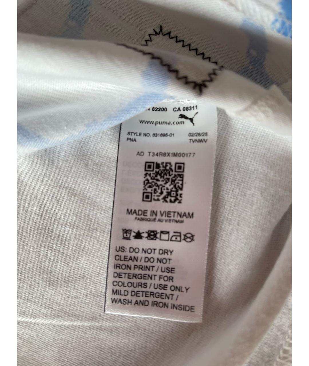 PUMA Белая хлопковая футболка, фото 5