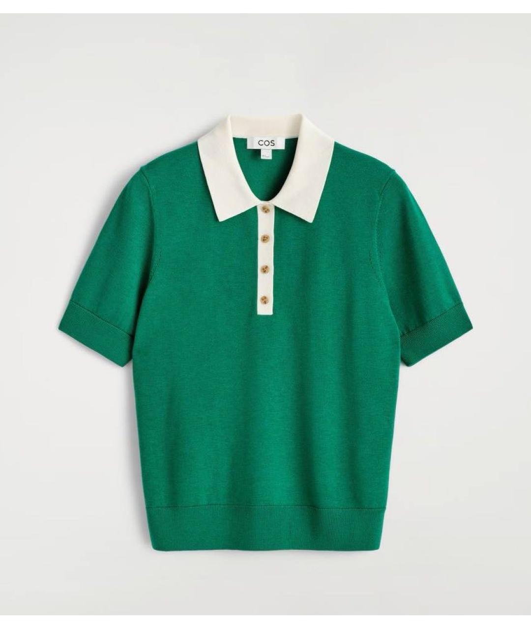 COS Бирюзовая хлопко-эластановая футболка, фото 6