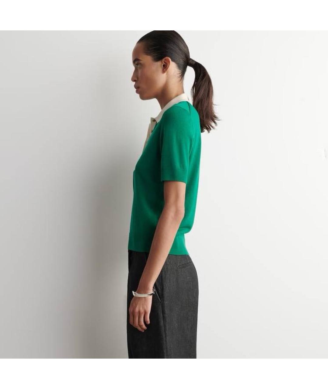 COS Бирюзовая хлопко-эластановая футболка, фото 2