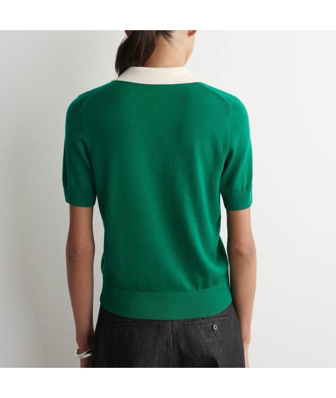 COS Бирюзовая хлопко-эластановая футболка, фото 4