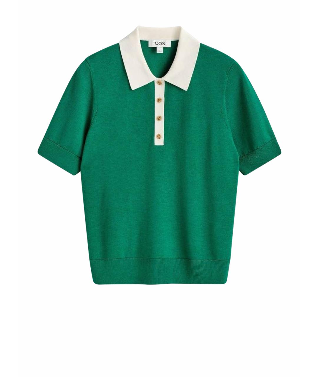 COS Бирюзовая хлопко-эластановая футболка, фото 1